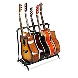 ☞ SEGURO Y CONFIABLE: El soporte de guitarra de construcción de metal resistente y resistente lo hace seguro y confiable para la colocación de instrumentos. La base del soporte también tiene goma para proteger el piso de arañazos.