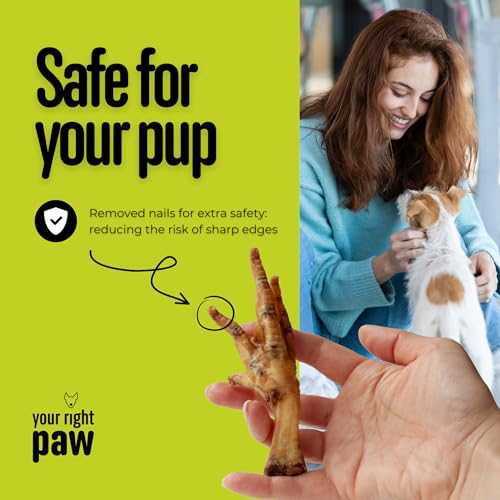 Your Right Paw Hühnerfüße für Hunde – 100 % natürliche Kauartikel – getreidefrei, proteinreich, aus Europa – 1 kg