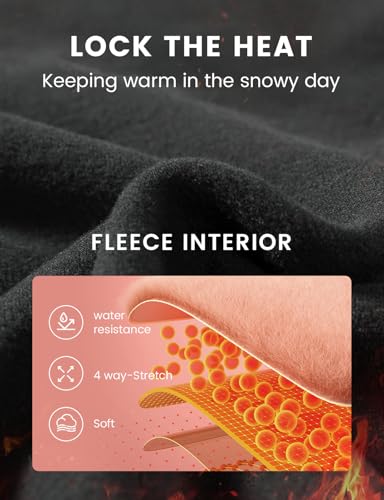 Seamaid Women's Fleece Lined Leggings with Pockets 27" Water Resistant Winter Thermal Warm Pants Running Hiking4