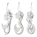 Mermaid Ornaments | Beach House Bathroom Laundry Home Decor Wall Art | Set of 3 | 6 x 2.5 Inch