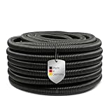 POOL Total Schwimmbadschlauch Ø 32 mm Schwarz - Flexibler Poolschlauch aus PE - Integrierte Muffen alle 1,50 m - Trittfest & beständig - Made in Germany - 6 m