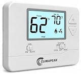 Climapeak Non-Programmable Thermostat (Batteries Included) for Home 1 Heat/1 Cool Conventional Single-Stage Systems Blue Backlight (DIY Friendly)