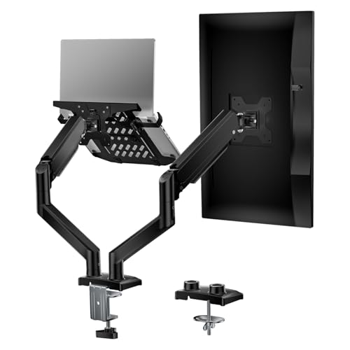 WALI Dual Monitor & Laptop Mount with Gas Spring