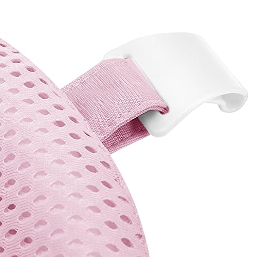 Image of RUIXIA Universal Adjustable Baby Bath Tube Support Mesh Net Soft Breathable Infants Shower Pad Bathing Mat 4-Points Anti-Slip Bathtub Seat with Sponge Cushion Age 0-36 Months, TPink, One Size