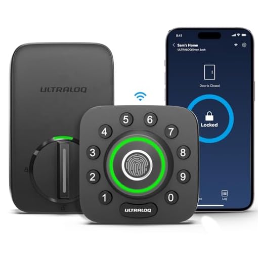 ULTRALOQ U-Bolt Pro WiFi Smart Lock with Door Sensor, 8-in-1 Keyless Entry Door Lock with Built-in WiFi,Fingerprint ID,App Remote Control,Auto Unlock,Door Status Alert,WiFi Deadbolt Door Lock