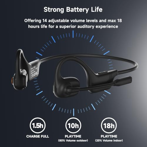 Casque Bluetooth Sans Fil avec Microphone, Ecouteurs Conduction Aérienne – vue 4