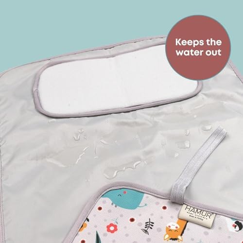 Miniatura 2 de Hamur Home Cambiador portátil  Impermeable, lavable y fácil de limpiar, plegable cambiador de bebé de viaje para bolsa de pañales, compacto y