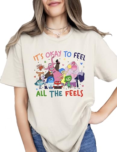 Inside Out Shirt for Woman, Inside Out 2 Tee, It's Okay to Feel All The Feels Shirt & Sweatshirt Multicolor