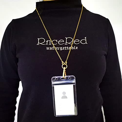Lanyards For Id Badges Necklace Chain Lanyard For Keys Gold Stainless Steel Id Badge Holder #TOP4