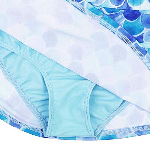 Tfjh E Girls Swim Dress Short Sleeve Swimsuit Bikini Skirt Upf 50+ Girl Blue 14A #TOP3