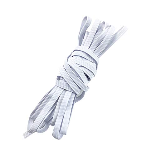 10 Yards 1/4 inch Flat Quality Soft and Durable Elastic Bands, Cords for Face Masks and Sewing. (White)