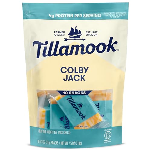 Tillamook Colby Jack Cheese 3/4 oz Snack Portions, 10 Ct (Packaging May Vary)