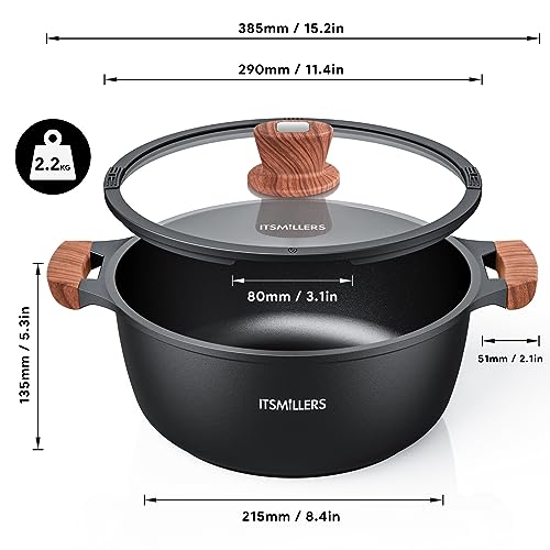 Itsmillers MODERN Nonstick Stock Pot,6.5 Qt Elegant Aluminum Ceramic Casserole thumb #6