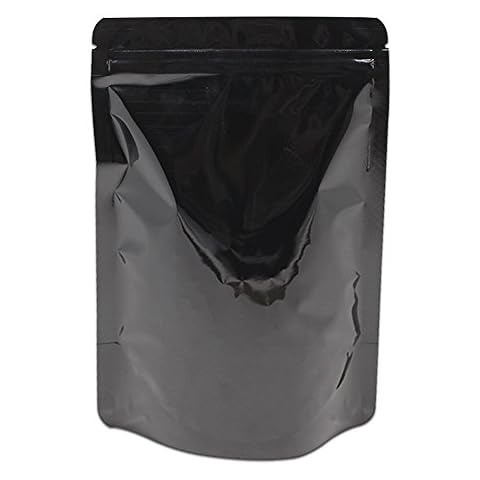 100 Pieces Resealable Black Mylar Bags Smell Proof Stand Up Foil Pouch for Zip Aluminium Foil Lock Food Storage Packaging Airtight Zipper Pouches 4.3x6.3 inch Cover