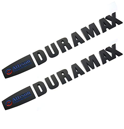 Image of Aimoll 2pcs Allison Duramax Badges Emblems Replacement for Silverado 2500 3500hd (Black 2)