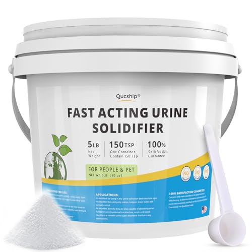 Qucship 5LB Urine Super Absorbent with Spoon Fast-Absorbing Camping & Hiking Toilet Gel Powder Sodium Polyacrylate Super Absorbent Polymer for Outdoor Emergencies