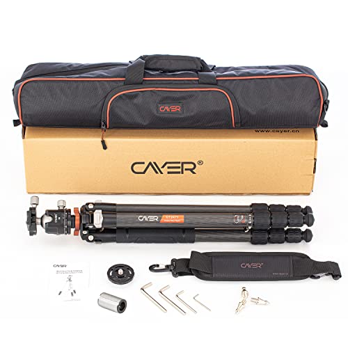 Cayer CT2471B3 Trépied d'appareil Photo, trépied en Fibre de Carbone de 69 Pouces, Monopode Convertible de trépied d'appareil Photo Compact à 4 Sections, pour caméscopes Canon Nikon DSLR - Image 8