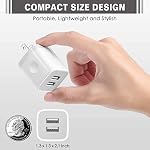 USB Wall Charger Block, 2-Pack 2.1A Dual Port USB Cube Power Adapter Plug | Charging Brick for iPhone 14 13 12 11 Pro Max SE XS XR X 8 7 6 Plus, Galaxy, LG, Android Phone Accessories, Compact, ETL List
