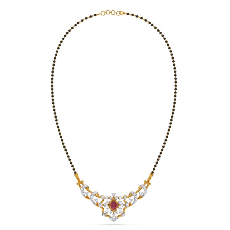 Image of KISNA JEWELS 14KT|18KT BIS Hallmark Pure Gold and Diamond Mangalsutra For Women