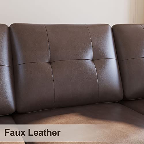Honbay Leather Sectional Couch With Ottoman Sofa Set With Chaise L Shape Couch Sleeper With Storage Ottoman (Brown) #TOP3