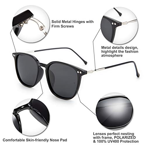 Karsaer Vintage Polarized Square Round Cateye Sunglasses for Women Men Retro Lightweight Cat Eye Frame Shades K70423