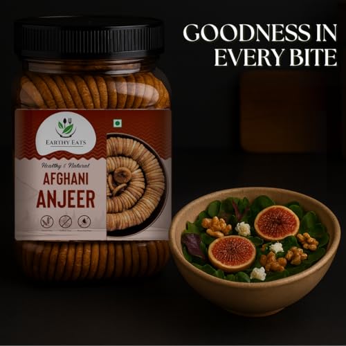 Image of Earthy Eats Premium Dried Figs | 1000 g | Dried Anjeer | Naturally Sweet Snack and Cooking Ingredient | Rich Source Of Fiber | Low in Fat Pack of 1