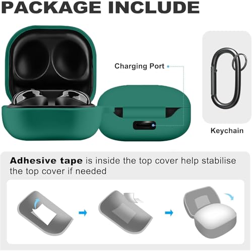 Image of Soft Silicone Case Cover for Samsung Galaxy Buds Core (Green)