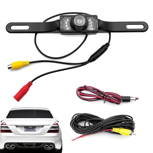 lekiliky Car Backup Camera, 170 Degrees Wide Angle HD Infrared Night Vision Camera, Waterproof & Dustproof and Anti-Fog Reversing Parking Cam, for Most Vehicles (Black)