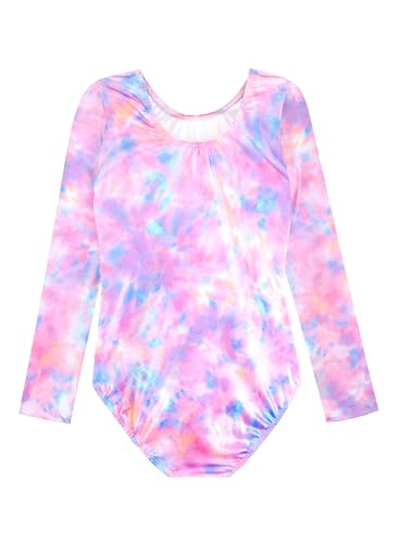 HOZIY Long Sleeve Leotards for Girls Gymnastics Kids Toddler Tumbling Outfits Floral Unicorn Galaxy Rainbow Stripe Pattern