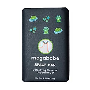Megababe Underarm Bar Soap – Space Bar | With Detoxifying Charcoal for Odor Control | 3.5 oz