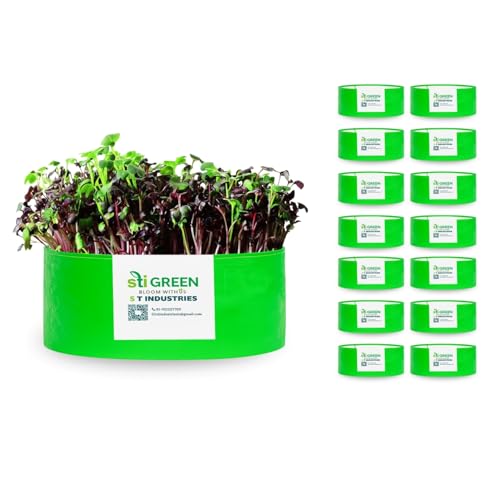 Image of HDPE Grow Bags for Plants 24X6 Inch (Pack of 15) | 260 GSM Heavy Duty UV-Protected Round Green Colour Plant Bags for Terrace and Vegetable Gardening | Strong & Reusable|
