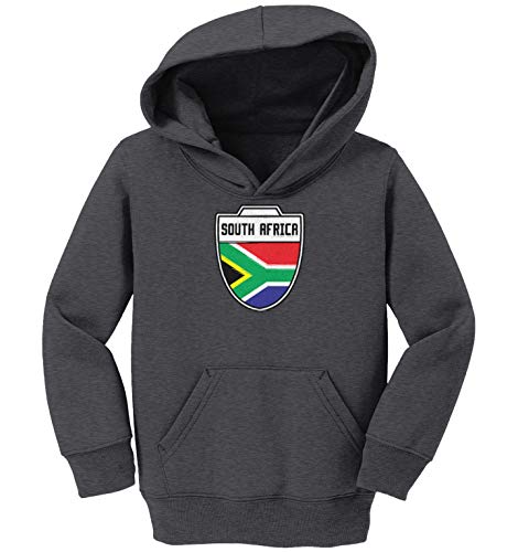 South Africa - Country Soccer Crest Toddler/Youth Fleece Hoodie (Charcoal, Large (Youth))