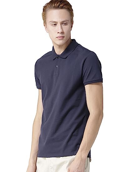 Image of KEOTI Poly Cotton(Mattey) Collar Neck Half Sleeves Tshirt for Men & Boys (Pack of 1), Plain-Regular Fit, Casual Wear, Polo Tees for Daily Use Stylish Comfortable Men's T-Shirt