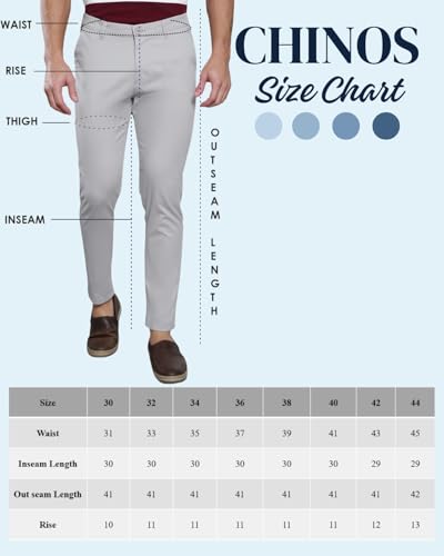 Image of Jack and Jini Men Casual Stretchable Cotton Pants | Chinos | Trousers (Regular Fit)