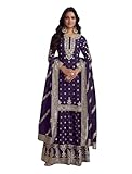 Shriva Fashion indian tradition plus size Party/Wedding Night Ready to Wear Salwar Kameez Suit for Women (2792) (Purple, 48)