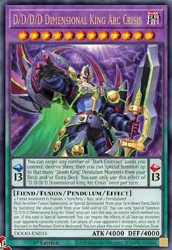 D/D/D/D Dimensional King Arc Crisis (V.1) DOOD-EN035 Ultra Rare Englisch Boosterfrisch 1. Auflage - Doom of Dimensions - mit ReCollectibles-Versandschutz - für Yu-Gi-Oh!