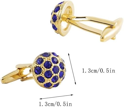 Copper Round Hemispherical Cufflinks with Colorful Rhinestones Accessories Cufflinks