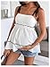 MakeMeChic Women's Maternity Summer Clothes Tank Tops Tie Shoulder Square Neck Ruffle Shirred Pregnancy Shirt White Small