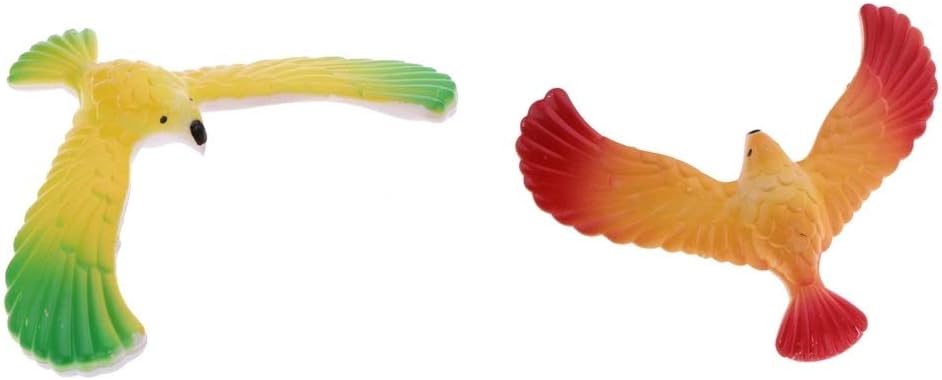 SIFDNRGNFN Juguetes Accesorios 2 unids Naturaleza Gravedad pirámide Equilibrio pájaro águila niños Juguete Educativo para Agapornis
