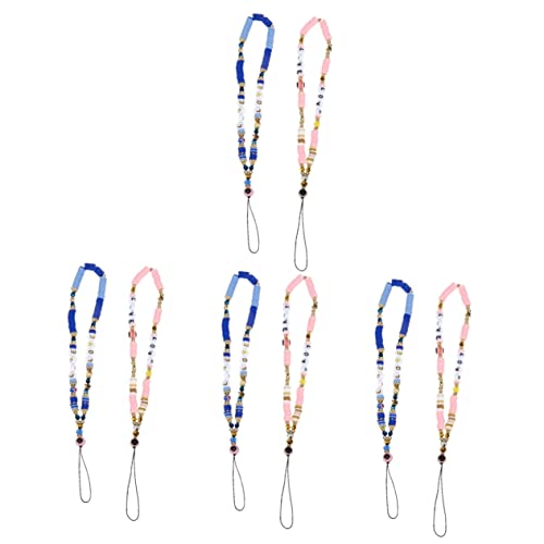 ULDIGI 8stücke Mobile Phone Lanyards Mit Bunten Perlen Und Bösem Handykette Für Smartphones Sicherer Handgelenkriemen Vermeidung Von Verlust Hochwertigem Polymerton Und