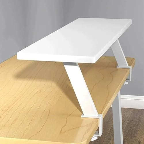 Klemmbares Schreibtisch Organizer Regal, Adjustable Desk Shelf Clamp Schreibtischregal Klemmbar Aufbewahrungsregal Erhöhter Schreibtisch Organizer mit Klemme Tischverlängerung (Weiß, 100cm/39.3in)