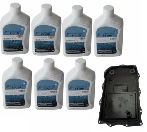 ZF 7 x Auto Trans Fluids & Oil Pan and Filter Kit For BMW E70 F15 X5 F25 X3 F01