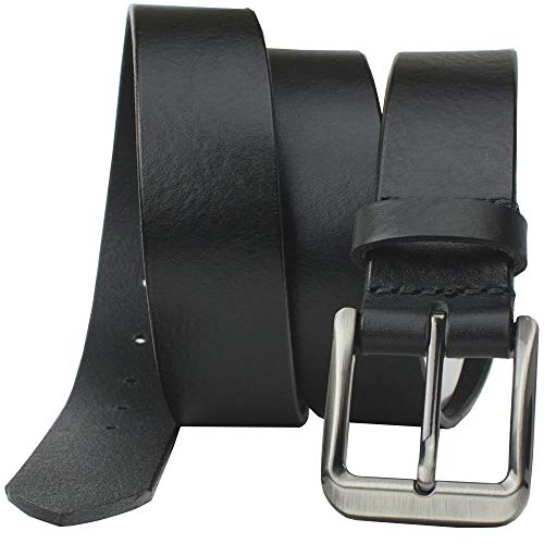 New River Black Belt - Rippled Full Grain Leather Belt with Certified Nickel Free Buckle | Made in the USA