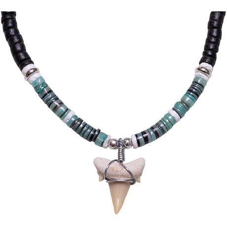 18 Inches Kids' Necklace with Genuine Fossil Shark Tooth