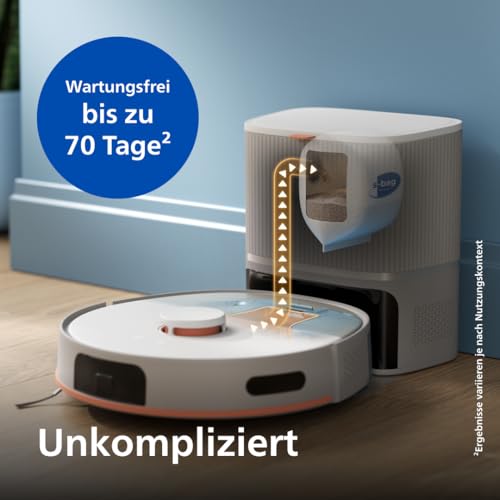 Philips Homerun 5000 Series Saug- & Wischroboter, Doppelter Wischmopp, 10.000Pa Saugkraft, Auto-Entleerungsstation mit S-Bag&reg;, Laser-Linien-Navigation, Teppich-Boost, Homerun App (XU5100/20)