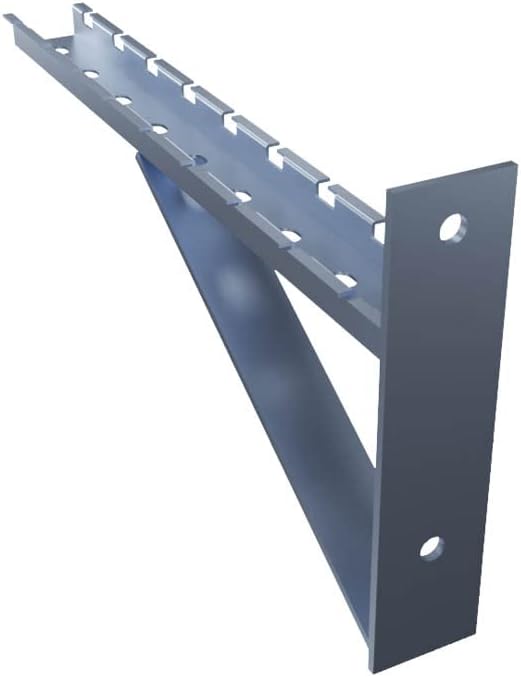 NavePoint Electro Zinc Plated Wire Mesh Cable Tray Bracket, Silver Steel, Triangle, Wall Mount, 400mm, 2 Pack