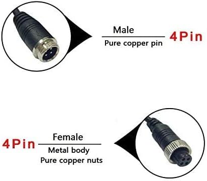 Miniatura 3 de Cable de extensión de aviación de 4 pines para cámara de respaldo con cable/cámara de visión trasera CCTV, camión, remolque, autocaravana, autobús,