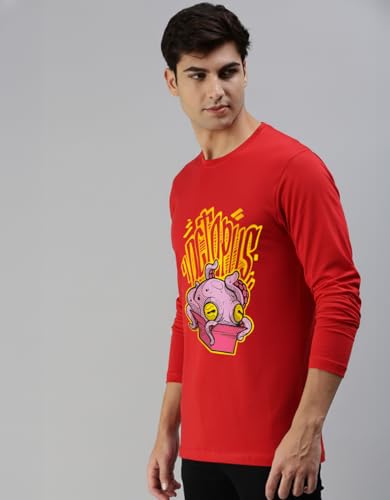 Image of Veirdo Men's Full Sleeve Printed T-Shirt | Trendy Graphic Print Tee