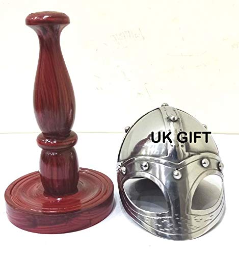 UK Gift Mini Casco Vikingo Medieval con Soporte de Madera