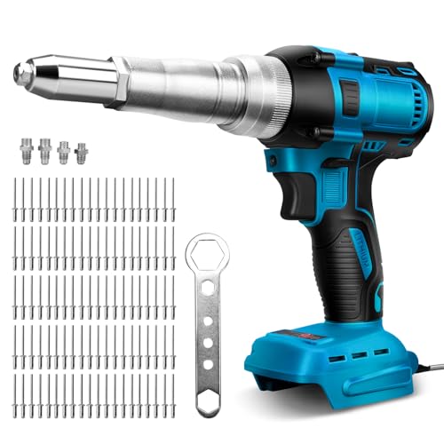 Akku Nietzange Kompatibel mit Makita 18V Lithium-Akku, Bürstenlose Automatischer Elektrisches Nietwerkzeug Popnietenzange, für 2.5-4.0 mm Blindnieten (Ohne Akku)